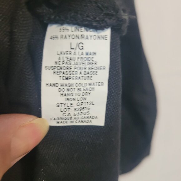 Frankie & Missy Button Front Roll-Up Sleeve Linen Blend Shirt Size L - Picture 13 of 13